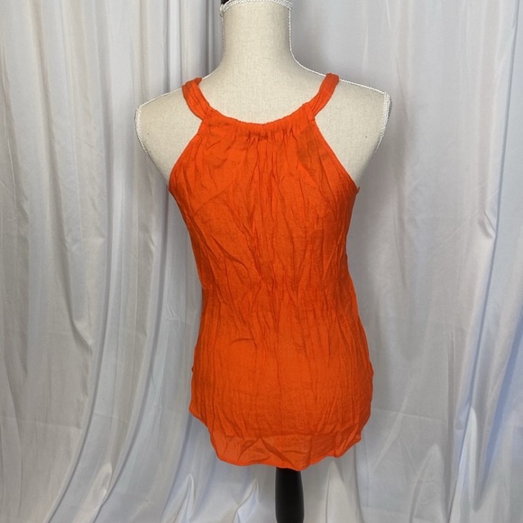 194 IZ Byer Orange Ruffle Tank Size Small - Picture 3 of 4
